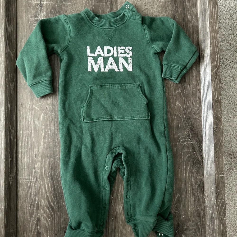 Green Kids One Piece - 'Ladies Man'